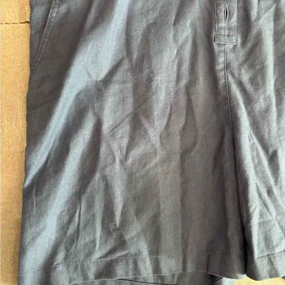 Eddie Bauer Blue Short Sleeve Hemp Linen Blend Romper Jumpsuit - Picture 3 of 9